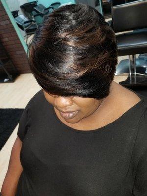 Quickweave layered cut