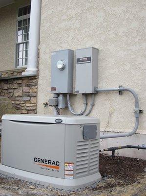 Generac generator installed with an automatic transfer switch