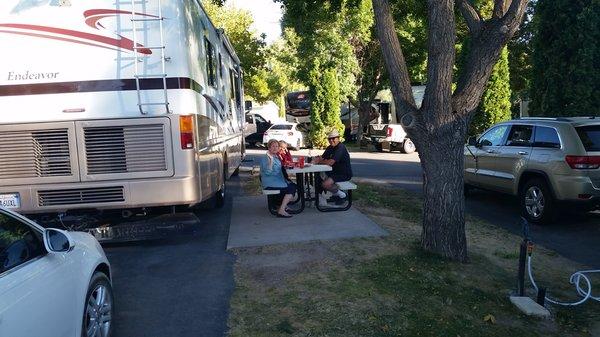 Tandem sites, friend parked in front of us... each site has a patio and picnic table