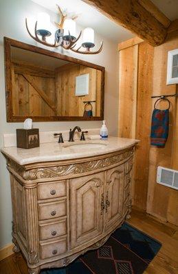 Powder room at the Jackson Hole Hideout - Jackson Hole Wyoming Bed and Breakfast