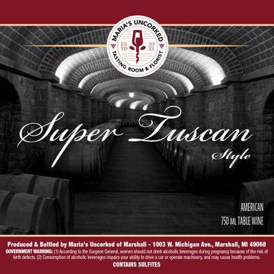 Super Tuscan style blends the fine, dusty tannins and tart cherry of Chianti with the bold,
 forward fruit and deeper grip of Bordeaux.