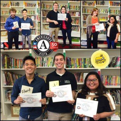 Recognizing School on Wheels AmeriCorps VISTA members for their volunteer service.