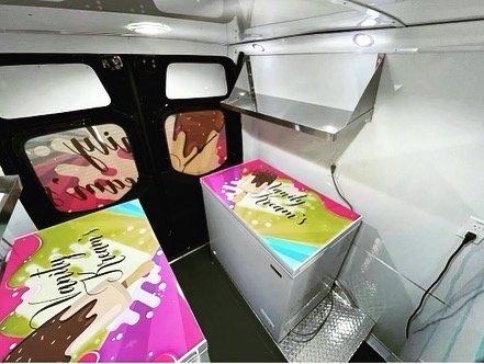 Vanity Kream's ice cream truck interior