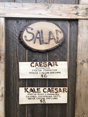 Salad Menu