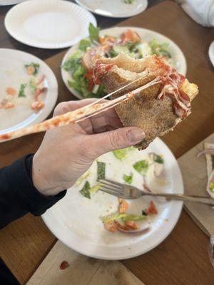 Cheese pizza and fresh garden salad