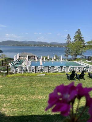 The gorgeous pool with a scenic view.