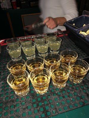 Jameson shots with pickle backs