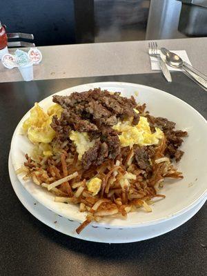 Sausage Egg & Cheese Hashbrown Bowl