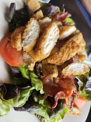 Chicken topped salad