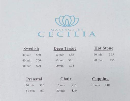 Price List