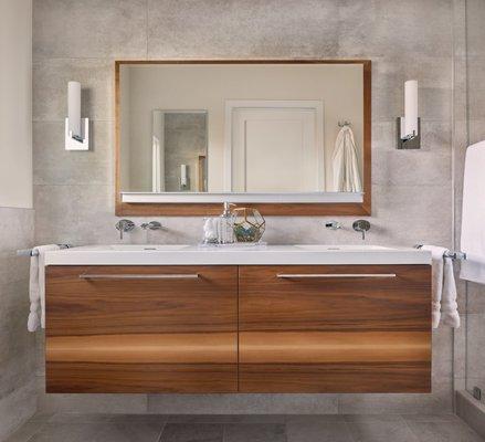 Floating vanity cabinet