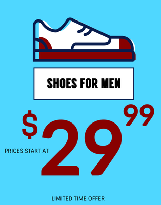 Shoes start at $29.99