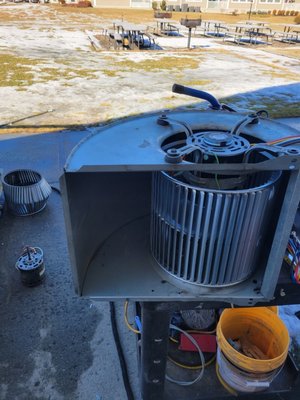 Blower assembly rebuild for Carrier Furnace.