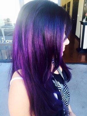 Vivid color purple and black