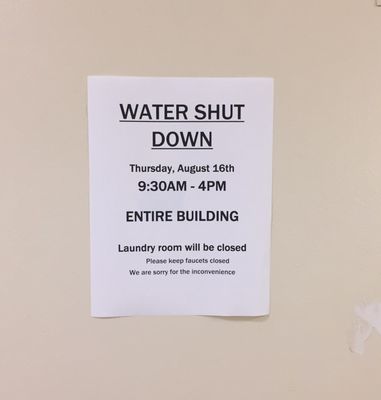 No laundry with the orange asbestos Legionairres water today. Darn.