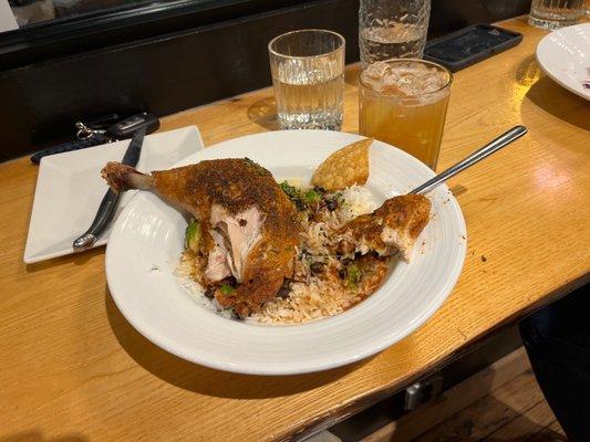 Confit chicken leg bowl