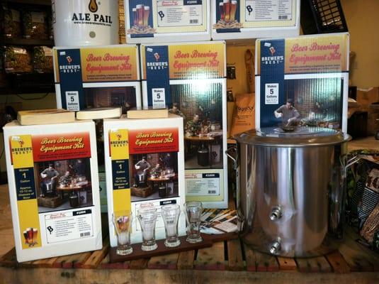 Beer making equipment for starter and advanced home brewers.