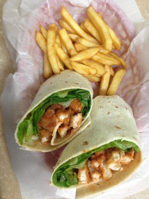 Chicken Bacon Ranch Wrap with Fries