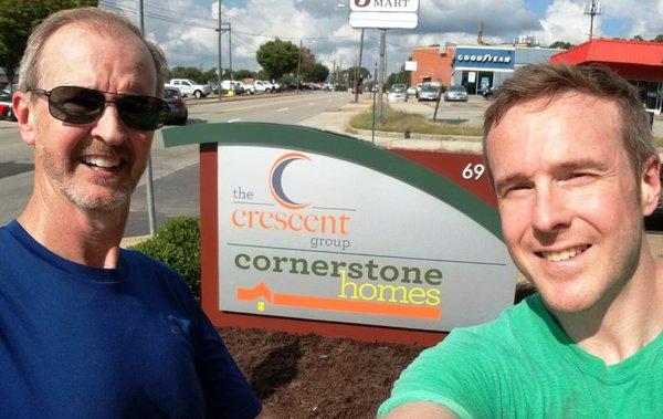 Father & son install of new sign