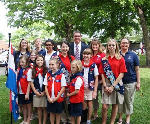 Part of the troop with the Pastor at Faith Baptist Church.