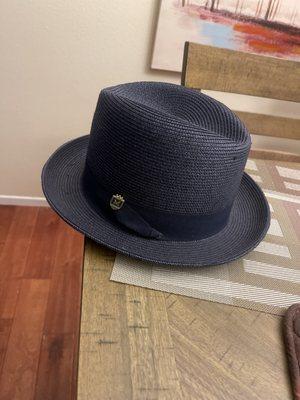 Montique Navy derby style hat..similar to the Dobbs brand