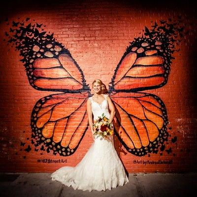 Our bridal butterfly.  Wall art created by Andrea Ehrhardt of Springfield, MO (mega talent)