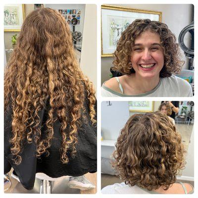 Before and after curl by curl haircut