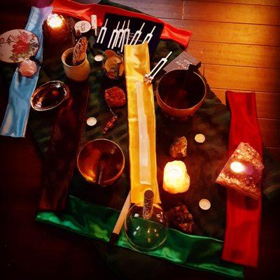 Tibetan Singing Bowls, Solfeggio Tuning Forks, White Sage, Crystals & Peace ~ Soul Journey Workshop with Marie @ Lakeshore Yoga 10.06.17