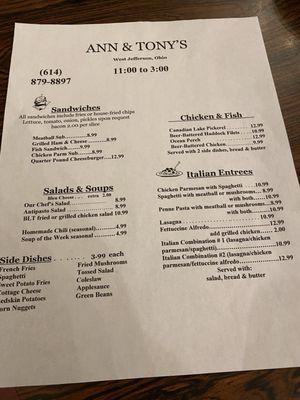 The Lunch Menu