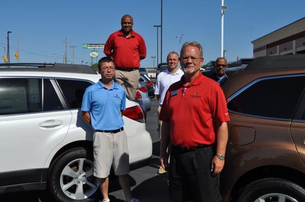 The great staff at Hudiburg Subaru and the highest rated Subaru staff in  the state of Oklahoma