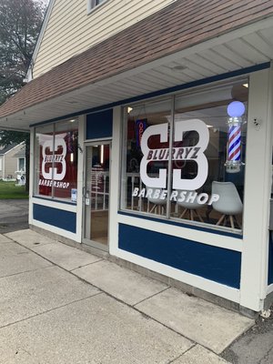 Side view of barbershop