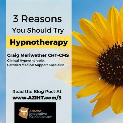 3 Reasons You Should Try Hypnotherapy Read the blog post at www.aziht.com/3