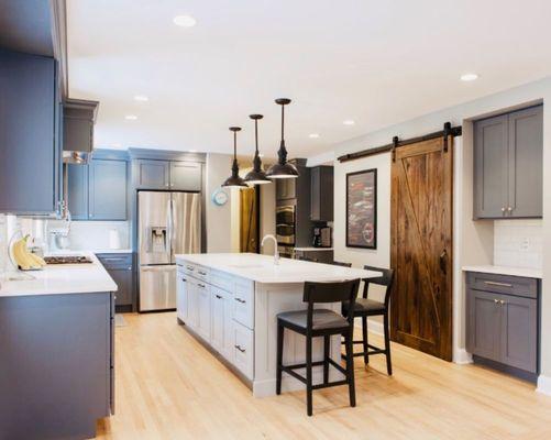 Kitchen remodle Manhattan  beach open concept  with barn door