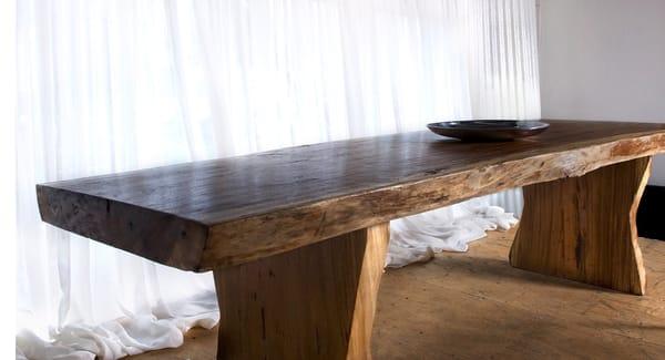 Custom made 8 feet  raw edge Elm dining table