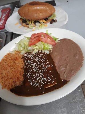 Mole enchiladas Plate