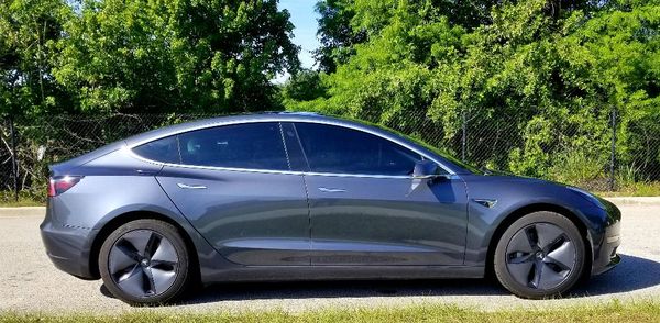 Tesla Model 3 freshly tinted in ceramic. Customers enjoyed our complimentary valet pick-up and delivery.