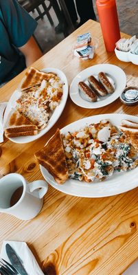 Meat Lovers Omelette and Greek Scramble. Both were  great!