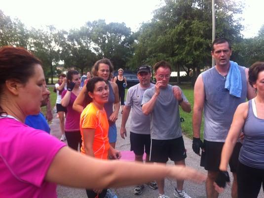 Fitness by Example boot campers regrouping after a workout. www.fitnessbyexample.com