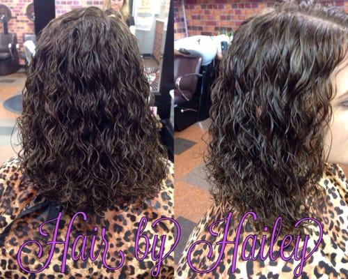 A pretty spiral perm on a sweet client :) 980-328-9394