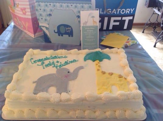 Wonderful cake for a baby shower.