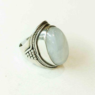 Moon stone silver rings