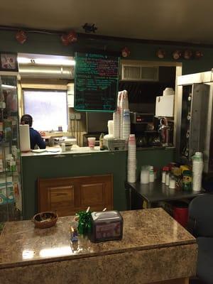 Single seat restaurant in a Mexican bakery. Serving tacos, quesadillas, sopes, guaraches