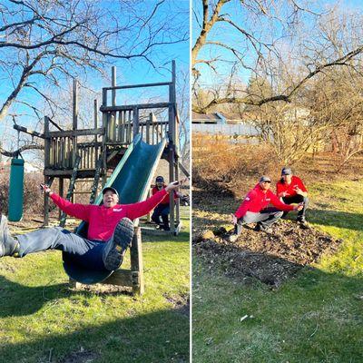 Swing Set Removal Before and After