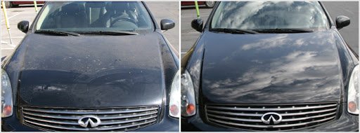 Before and after photos of a typical wash and wax.