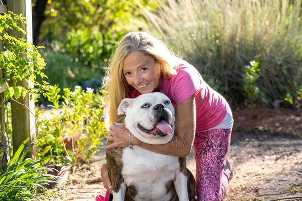 AJ and her bulldog, Lexie