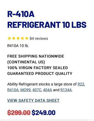 Why can I buy refrigerant for this much but a professional charges me $1100?