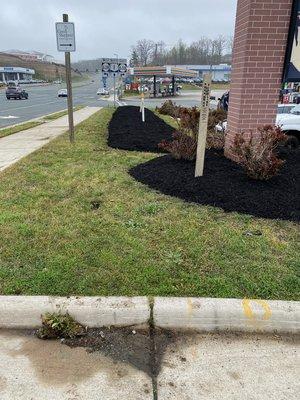 New mulch at White Horse car wash