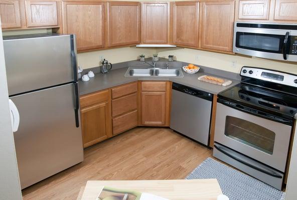 Kitchen Featuring Clean Steel Appliances