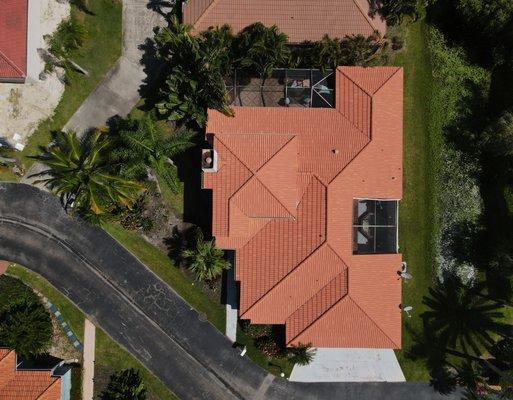 Completed tile roof in Fort Myers, Florida by Florida New Roof Company.