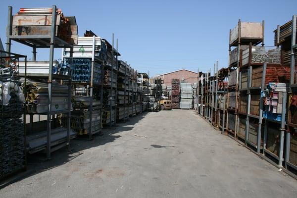 One of our back lots of scaffolding, scaffold, rental equipment, rents, masonry, painter, baker, suspended, frame, shoring